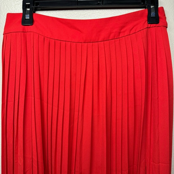 J.CREW Pleated Midi Skirt Red Size 6 - Picture 2 of 6